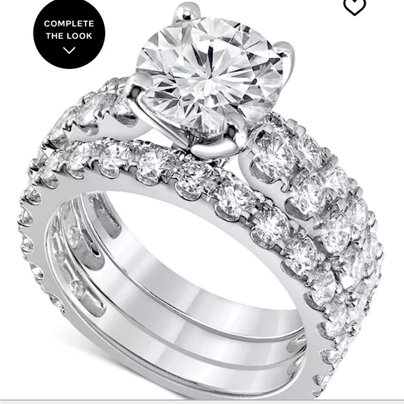 Elegant white gold lab Diamond Ring Set - Picture 1 of 4